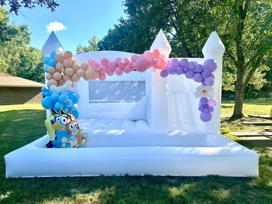 White event bounce house 3-In-One